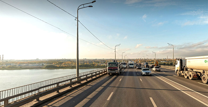 Мызинский мост Нижний Новгород дорога движение