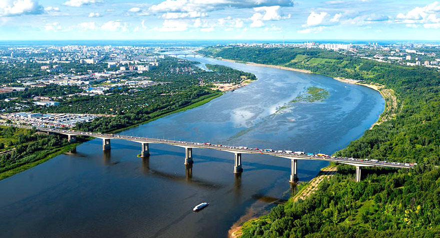 Мызинский мост Нижний Новгород через Оку