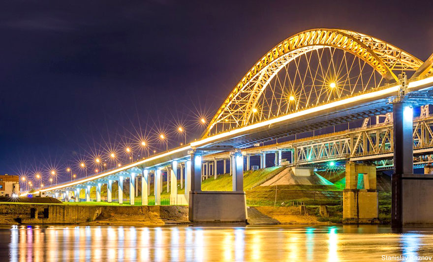 Борский мост подсветка Нижний Новгород