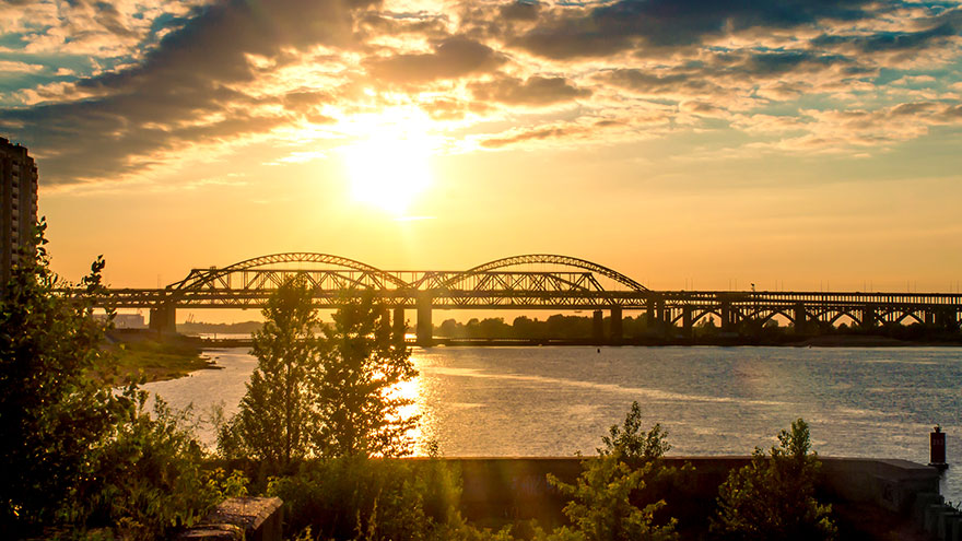 Борский мост Нижнего Новгорода. Каскад из трёх мостов через Волгу - изображение