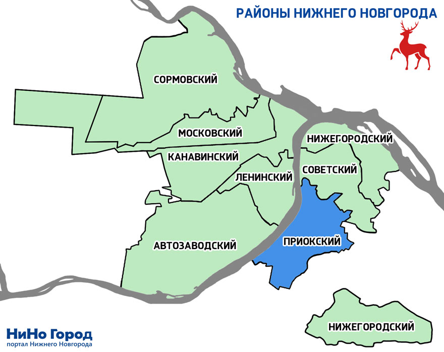 Приокский район карта